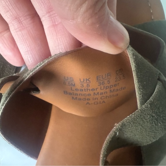 SARTO By Franco Sarto Olive Green Suede Strappy Sandals - Picture 6 of 6